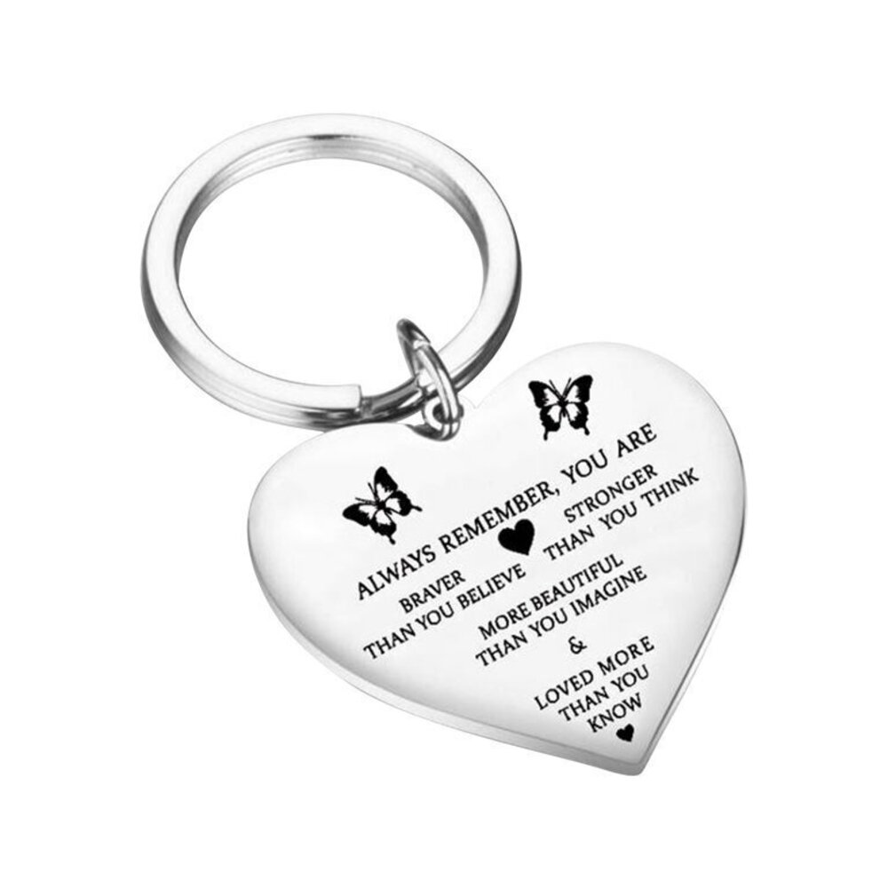 3/$25 Always Remember You Are Braver Than You Believe Stainless Steel Keychain